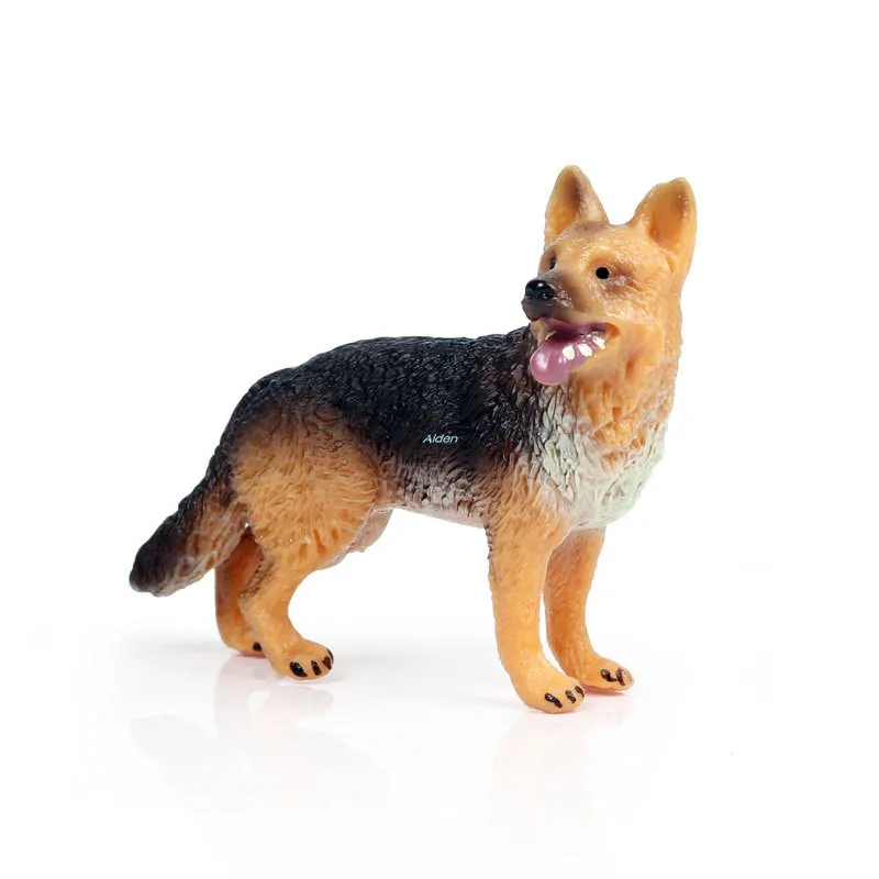 

2" Cute Puppy Statue Simulation Standing German Wolf Dog ABS Home Decor Birthday Gift Action Figure Collectible Model Toy B352