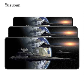 

Yuzuoan 900*400*5mm Free Shipping Overlock Edge New Star Wars Airship Gaming Mouse decorate your Desk Rubber Mouse pad