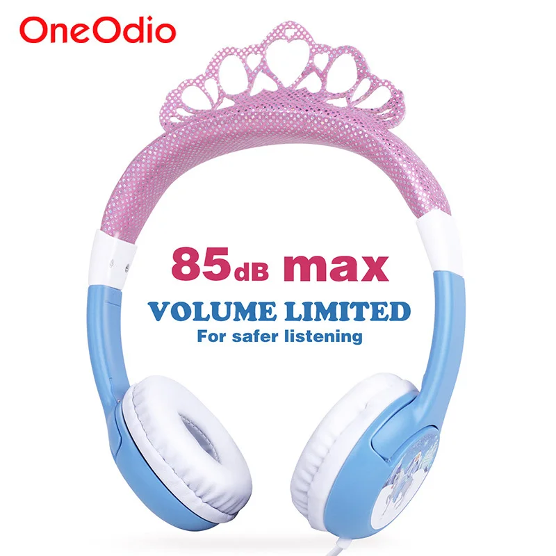 

Oneodio Cute Headphone For Girls Bling Princess Crown Frozen Safety Kids Headbands Headset Earphone For Xiaomi Birthday Gifts
