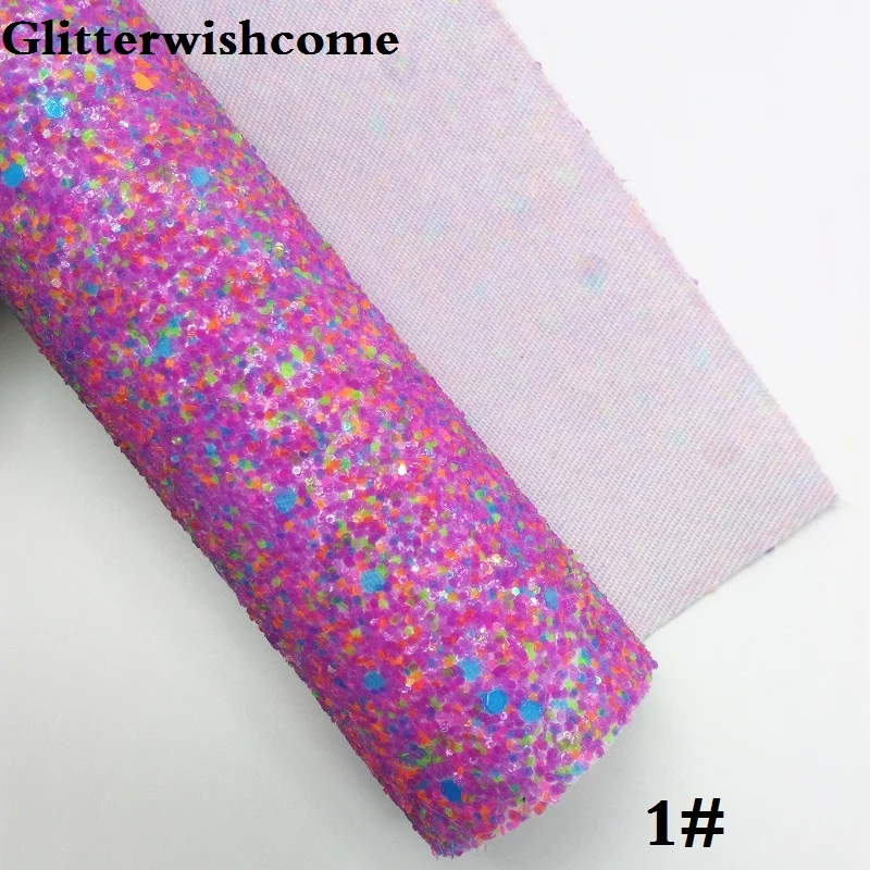 Винил Glitterwishcome размера A4 21 х29 см для бантов крупная блестящая кожаная ткань винил