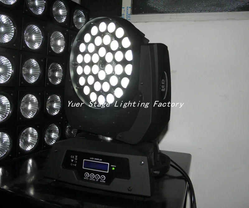 Светодиодный 36x10 W RGBW 4in1 масштабирования Wash Moving головной свет DMX512 для Профессиональное Освещение сцены для дискотеки, клуба вечерние Show для