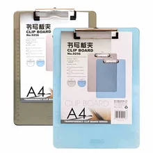 1 шт./лот Портативный удобный Пластик полупрозрачные Папки с зажимом для школы канцелярские и канцелярских товаров