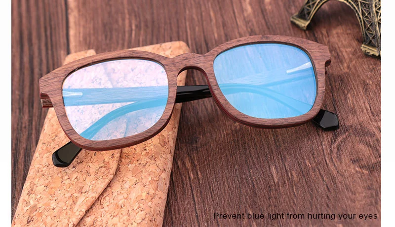 Анти-синие компьютерные очки деревянная оправа для мужчин и женщин деревянная оптическая оправа ручной работы высокое качество