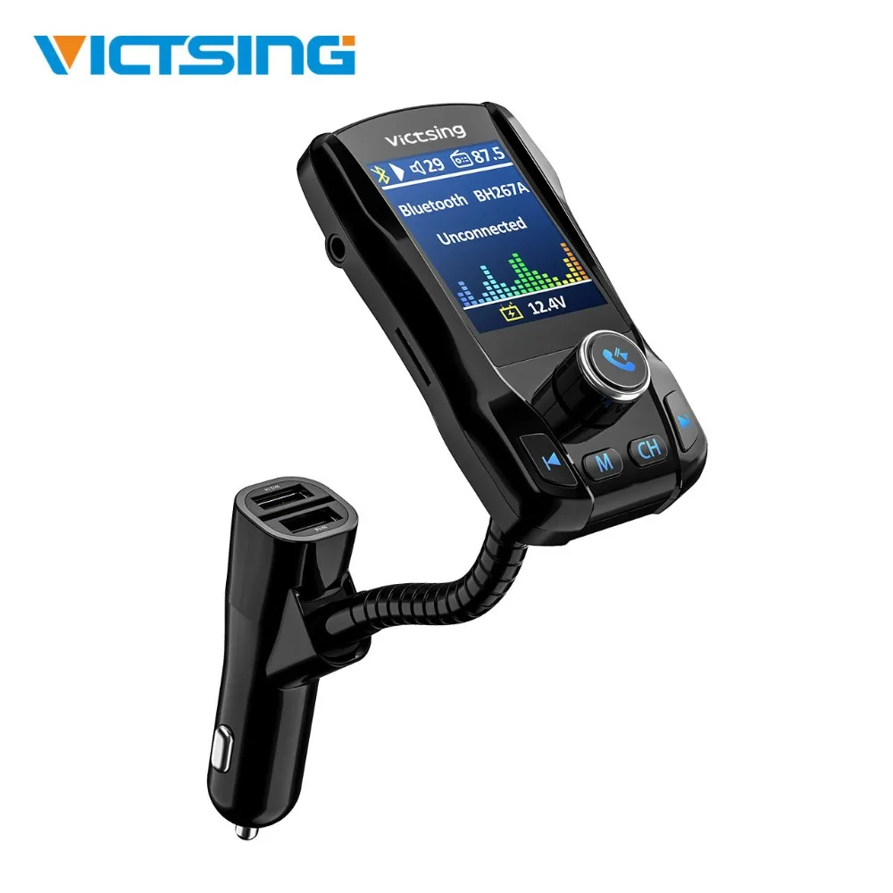 VicTsing новинка Bluetooth fm передатчик 1 8 дюймов большой размер цветной экран