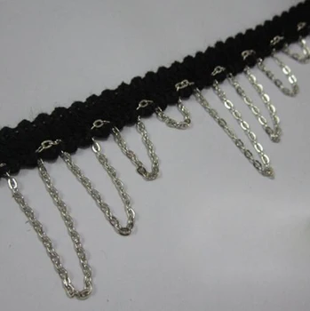 

5Yards Tassel Lace Fringe Chain Trimming Beaded Lace Ribbon Applique Sewing Renda For Bags Shoes Wedding Dress Metal Jewelry