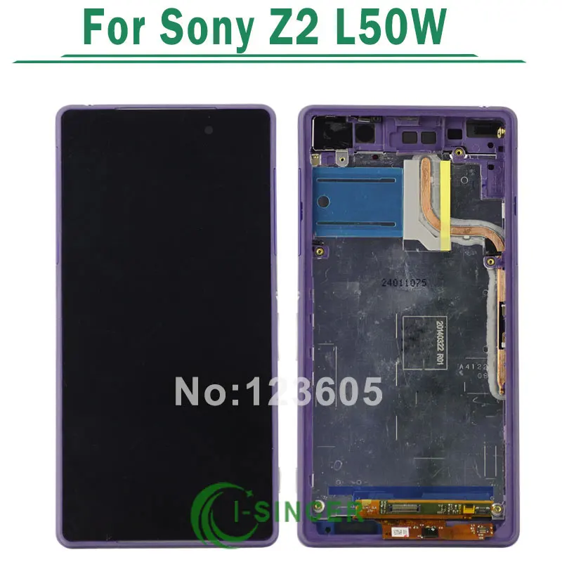 

Purple Black White LCD Display For Sony for Xperia Z2 L50W D6503 Digitizer Touch Screen with frame Assembly