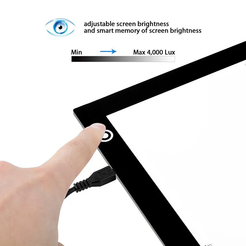 LED lighted Drawing Board Ultra A4 Drawing table Tablet light Pad Sketch Book Blank Canvas for Pain