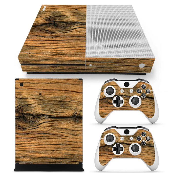 Деревянная конструкция для Xbox one s Наклейка на консоль и 2 контроллера наклейка XBOX