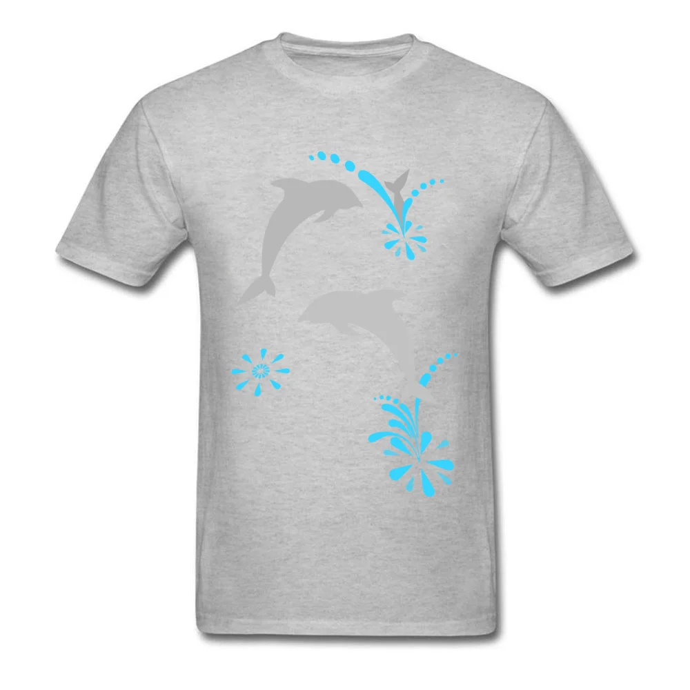 Company Adult T-Shirt Crew Neck Short Sleeve 100% Cotton Dolphins Joy T Shirt Family Tops T Shirt Free Shipping Dolphins Joy grey