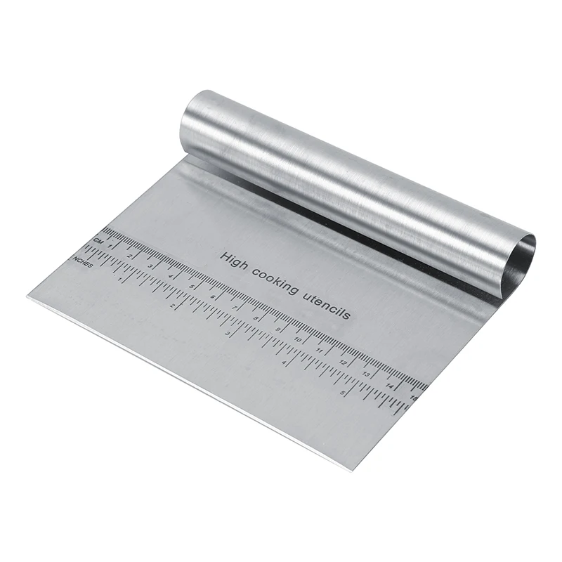 

High Quality 15*12cm Stainless Steel Pizza Dough Cake Scraper Pizza Dough Scraper Utensils Cutter Kitchen Flour Pastry Cake Tool
