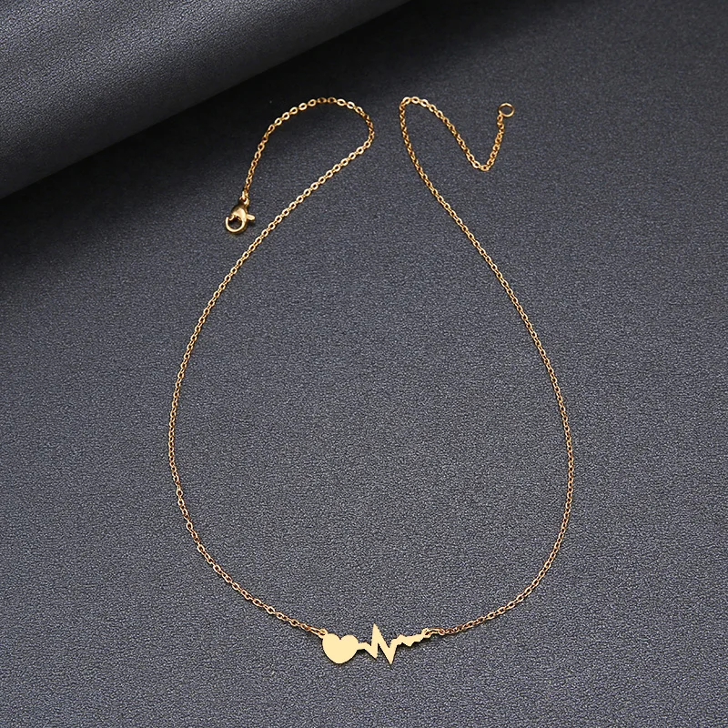 Hibobi Necklace Women Stainless Steel Jewelry Heart Trendy Necklaces Pendants Chain Donot Fade Valentine's Day Gift (4)