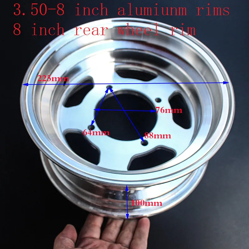 Size 3.50-8'' rear rims Monkey Bike Small Motorcycle Wheel Modified 8 Inch Electroplated hub Adaptable 130/50-8 tire tyre