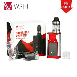 Просвет 220 Вт Vaptio супер Bat модель TC W/5 мл Frogman танк и 1,3 дюймов Экран без 18650 Батарея поле Mod комплект для электронной сигареты Vs istick Pico