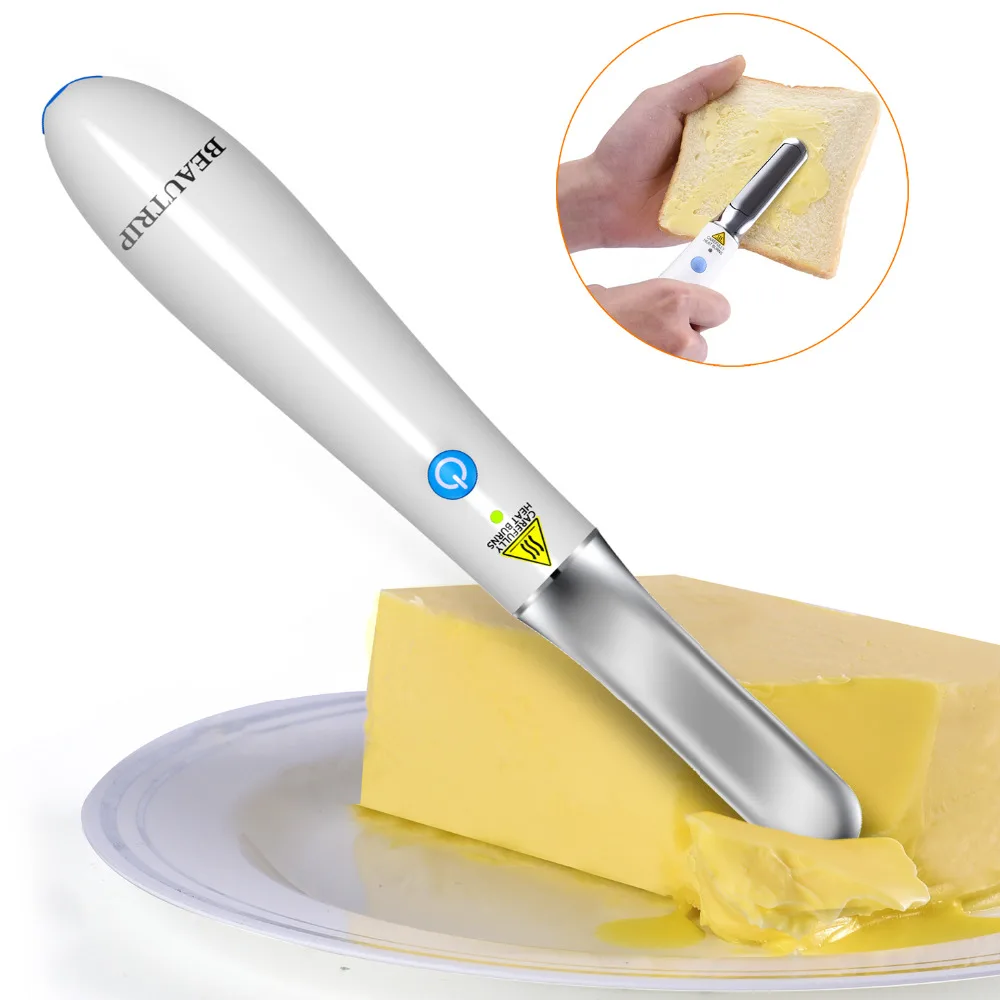 Upgrade Heating Butter Knife Spreader Auto Warm for Melting Cutting Spreading Cheese Jams Ice Cream font