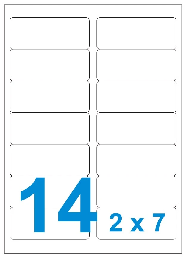 Retail 420 Pcs/Lot 9.8*3.81 cm The Rouned Persegi Menancapkan Stiker Label A4 Kraft Kertas Dicetak Kertas Fit Laser Printer Inkjet