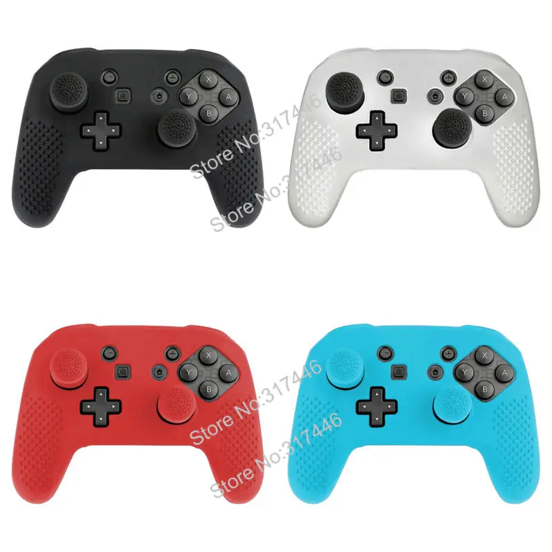 

Silicone Skin Protective Case With 8pcs Stick Grips for Nintendo Nintend Switch Pro Controller