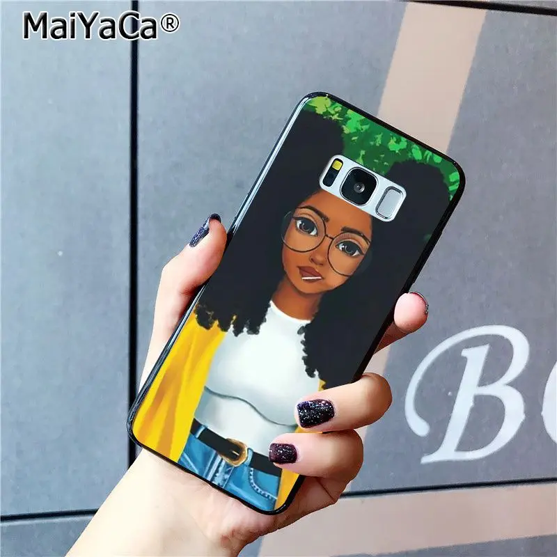 MaiYaCa модный Девушка меланин POPPIN чехол для телефона Samsung Galaxy S9 plus S7 edge S6 S10 Lite S10Plus S10E
