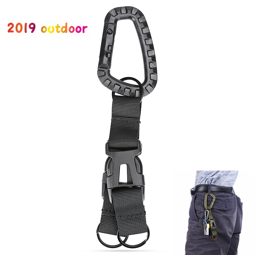 

Outdoor Tools Tactical Gear Keychain Clip Nylon Buckle Belt Key Ring Holder Quick Release