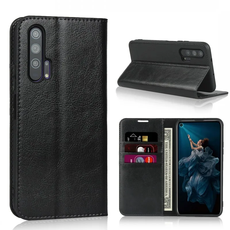 

For Huawei Honor 20 Case Luxury Real Leather Book Style Flip Cover For Huawei Honor 20 Pro Wallet Phone Accessory