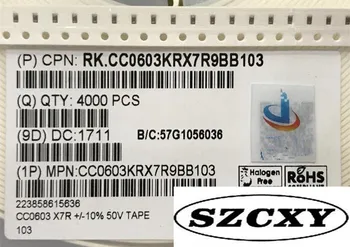 

4000PCS Original spot CC0603KRX7R9BB103 CAP CER 10000PF 50V X7R 0603 SMD capacitance