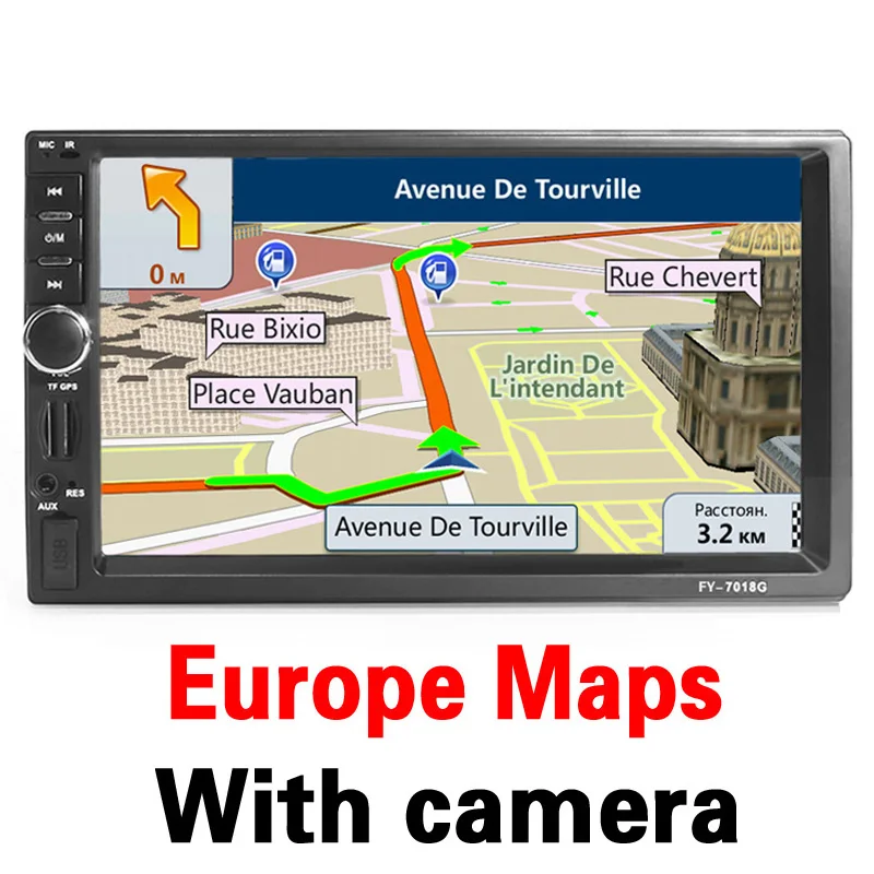 2 din Автомобильный Радио мультимедийный плеер+ gps навигация 7 дюймов HD Bluetooth MP3 MP5 Аудио стерео USB AUX авто электронный 2din Авторадио - Цвет: Europe Maps