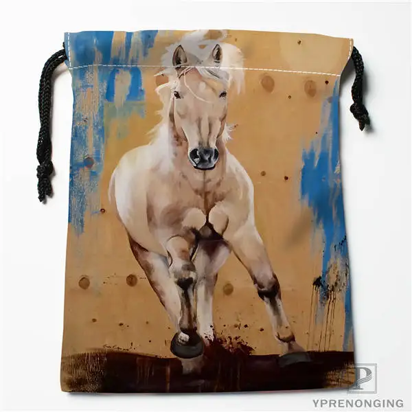 Пользовательские лошадь Colt картина Луг Шнурок Сумки Путешествия хранения мини мешок плавать Пешие прогулки игрушка мешок размер 18x22 см#0412-04-220 - Цвет: Drawstring Bags