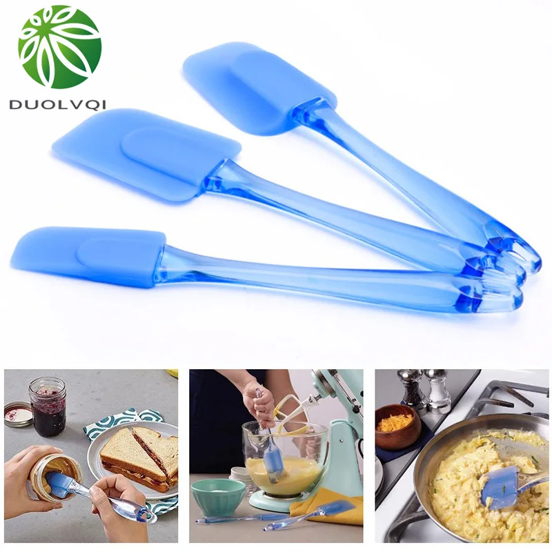  Duolvqi 3pcs Cream Butter Cake Spatula Silicone Mixing Batter Scraper Brush Butter Mixer Cake Brush