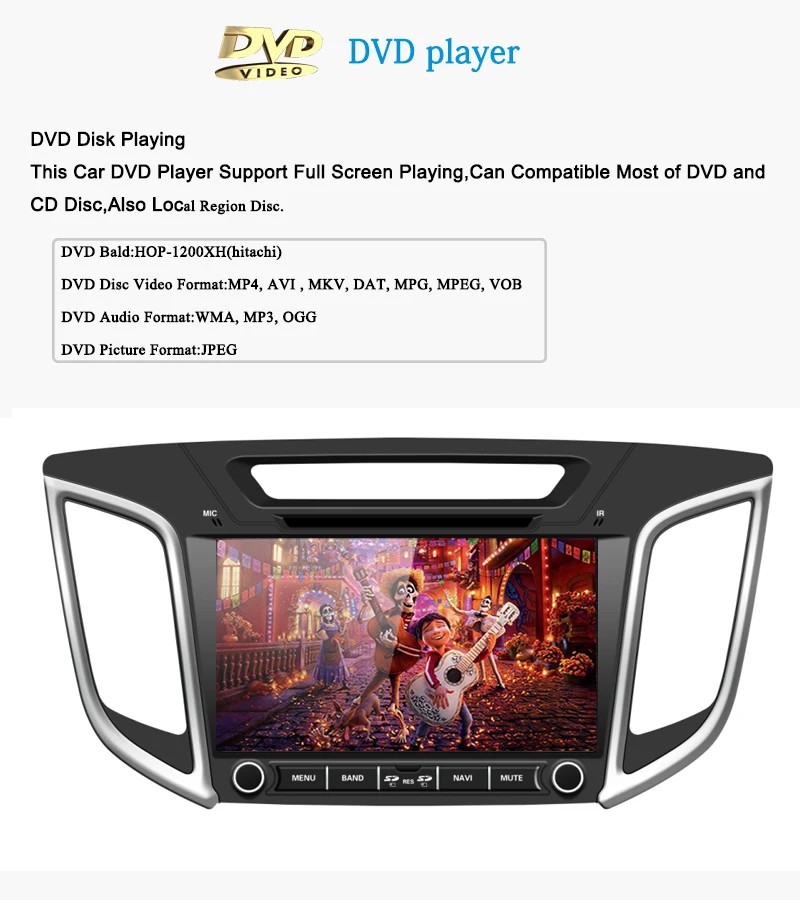 Top 2 Din Car Radio DVD GPS Navigation Player For Hyundai Creta IX25 2014 2015 2016 2017 2018 touch screen navy Multimedia headunit 6