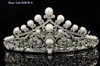 

Austrian Crystal Pearl Bridal Wedding Tiara Crown Hair Accessories Quinceanera Tiaras and Crowns Head Piece 4001R1