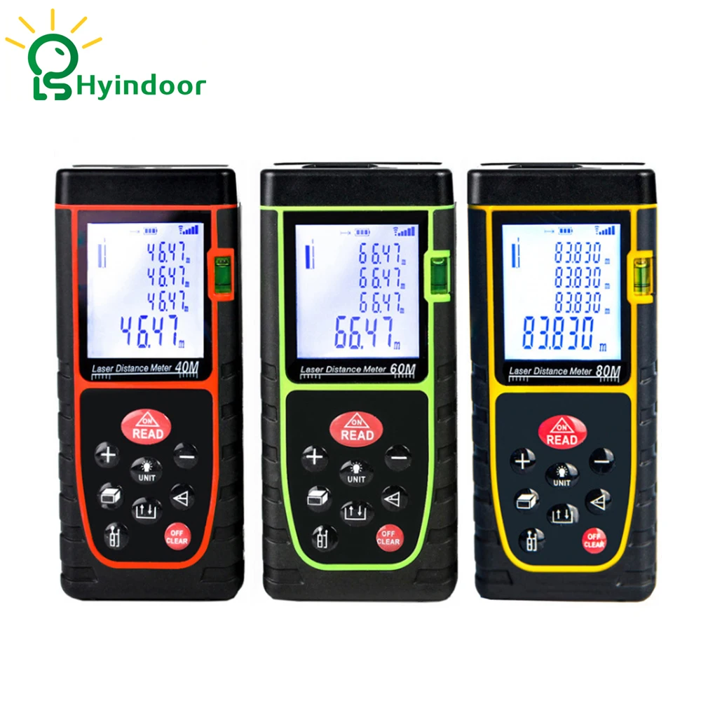 Laser Distance Meter 40m / 60m / 100mm Rangefinder Range ruler Diastimeter Tool Handheld Measure  Area Volume Telemetre 