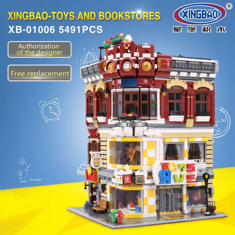 XINGBAO 01006 5491Pcs Genuine Creative MOC City Series The font b Toys b font and Bookstore