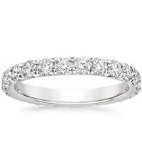 AEW 14k White Gold 1.8mm DEF Color CVD HPHT Lab Grown Diamond Eternity Wedding Band  for Women Ladies Ring 2