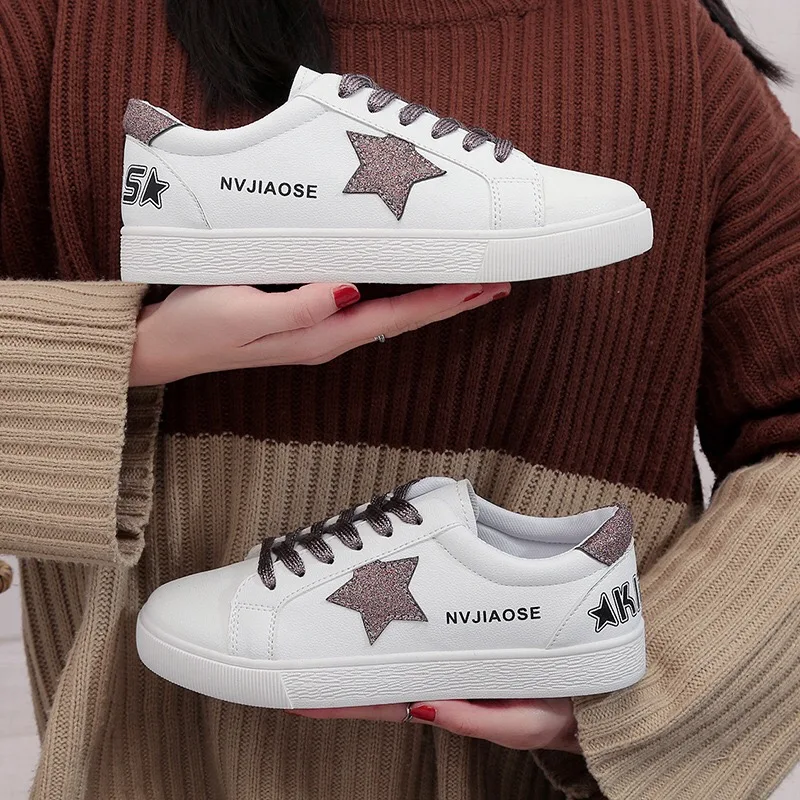 

Shoes Women Casual Shoes Sneakers Women White Fashion Vulcanized Shoes Star 2019 Autumn Low Flat Shoes Ladies Skateboarding