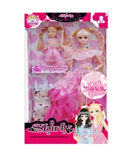 1pcs new Fashion 12 Joints moveable Plastic Doll diy Play house set 1doll +2clothes+1bag accessories for barbie doll baby toys