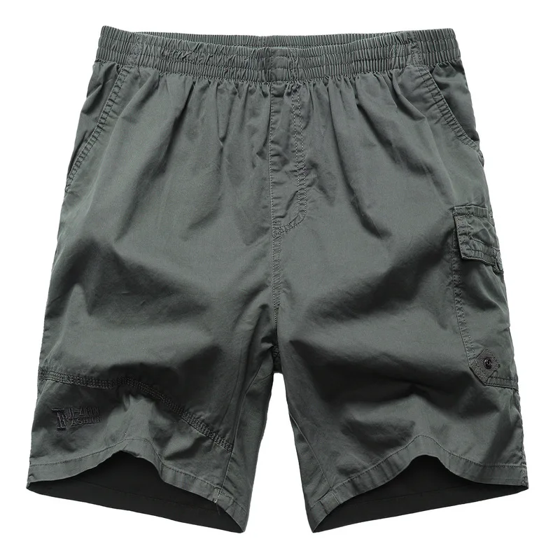 Плюс Размеры летние Для мужчин шорты Для мужчин s из хлопка с эластичной резинкой на талии, одежда Повседневное шорты-бермуды мужские Бриджи большой Размеры 3XL 4XL 5XL 6XL хаки черного цвета