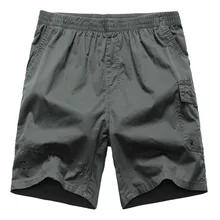 Плюс Размеры летние Для мужчин шорты Для мужчин s из хлопка с эластичной резинкой на талии, одежда Повседневное шорты-бермуды мужские Бриджи большой Размеры 3XL 4XL 5XL 6XL хаки черного цвета
