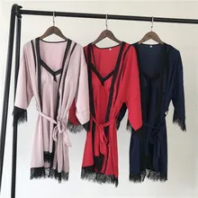 Весенний продукт, женское сексуальное белье, шелковый халат, комплекты, ночная рубашка на бретелях, бюстгальтер с длинными рукавами, пижама, комплект из двух предметов, домашний костюм MS