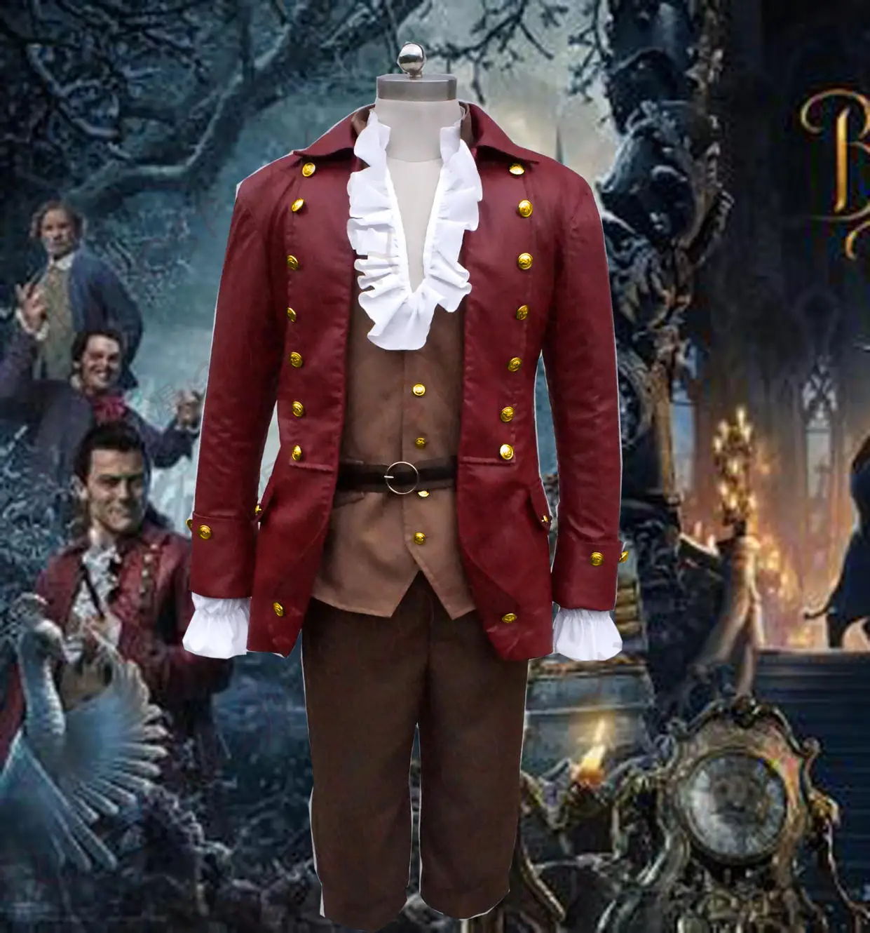 Us 710 2017 Movie Beauty And The Beast Handsome Gaston Costume Men Cosplay Leather Suit Luke Evans Outfits Any Sizecustom Made In Movie Tv