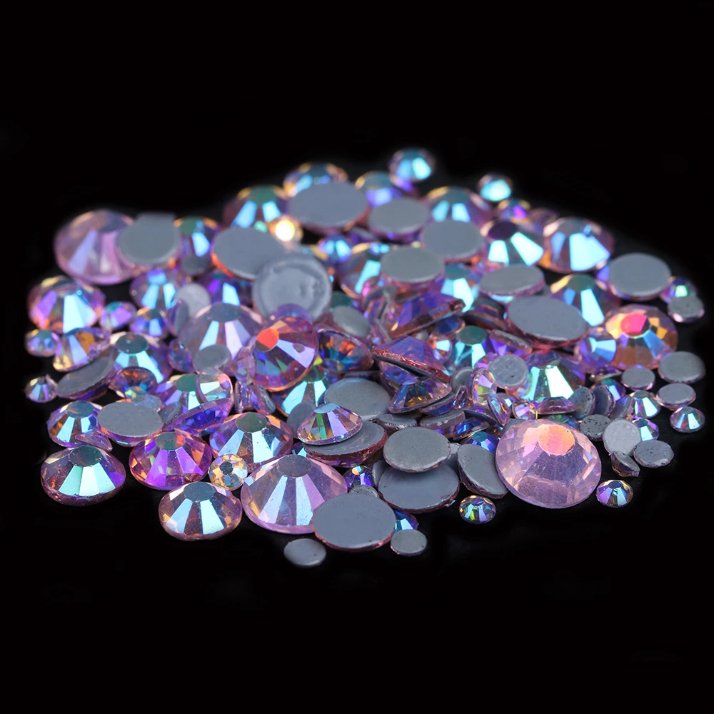 Glass Rhinestones With Glue Backing Flatback Iron On Hotfix Strass For