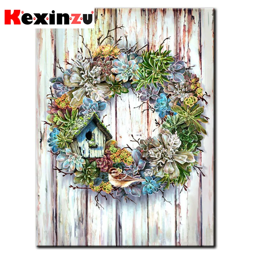 kexinzu Full 5D DIY Square/Round Diamond Painting&quot Flower House Scenery&quot 3D Embroidery Cross Stitch Mosaic diamondpainting Gift | Дом и