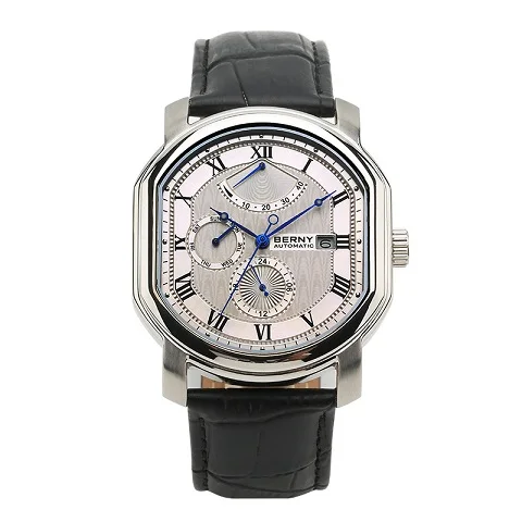 Топ бренд класса люкс Япония Miyota механические мужские часы relogio masculino kol saati reloj hombre автоматический механизм AM050M BERNY - Цвет: AM050MB