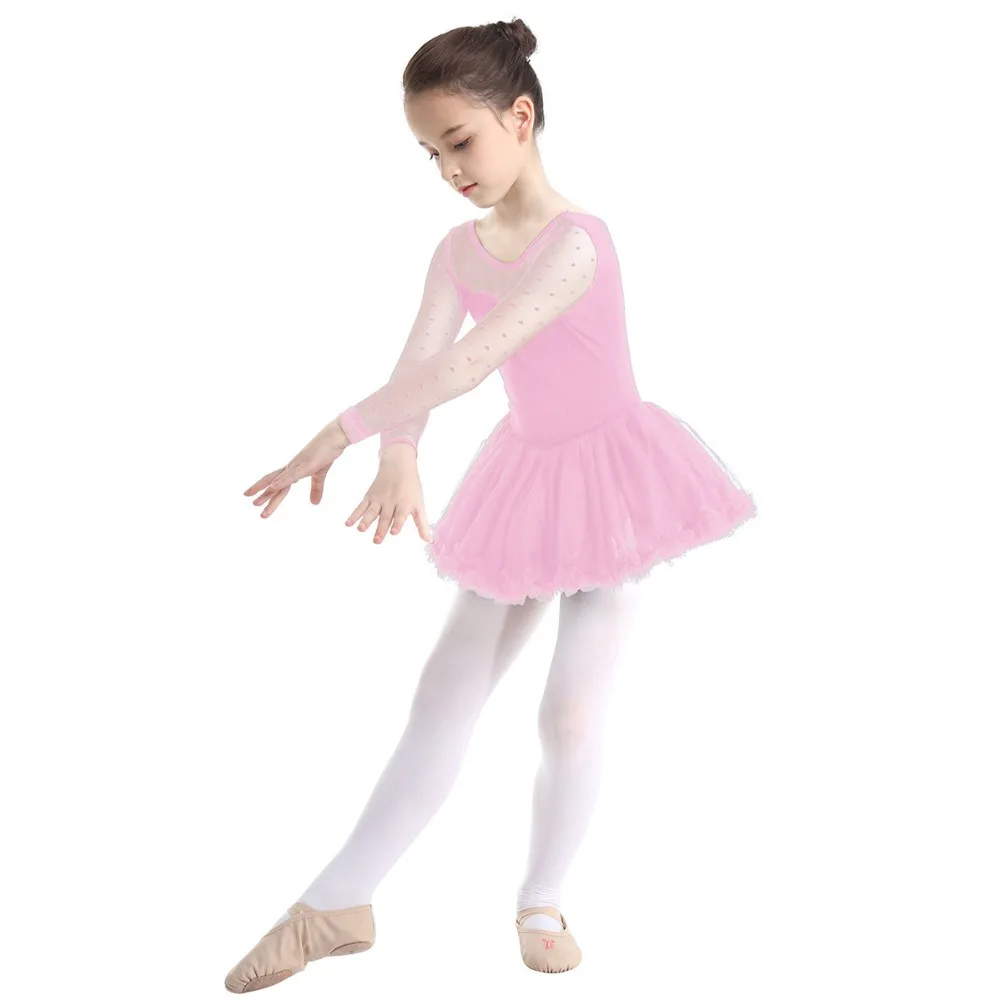 Professional Kids Girls Mesh Ballet Dance Tutu Dress Gymnastics Leotard Skirt Ballerina Costume Modern Lyrical Dancing Dresses