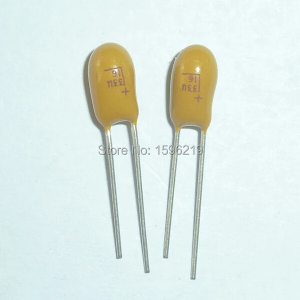 

100pcs 16V33uF 33uF 16V DIP Radial Tantalum capacitor