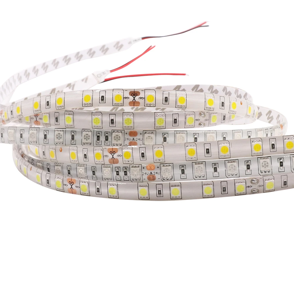 

24V 12V LED strip 5050 5m 300LED Flexible Led Light 60LED/m Ribbon Tape cold white/ warm white blue RGB red green waterproof