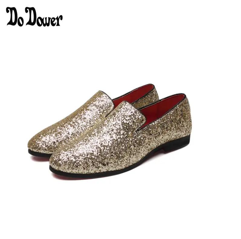 Big Size 38 46 Mens Gold Shoes Fashion Casual Bars Party