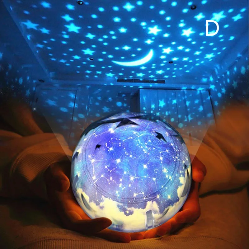 Новинка, креативный USB Перезаряжаемый 3D проекционный светильник с изображением Луны и земли, светодиодный ночник для спальни, книжный шкаф, домашний декор, креативный подарок - Испускаемый цвет: D