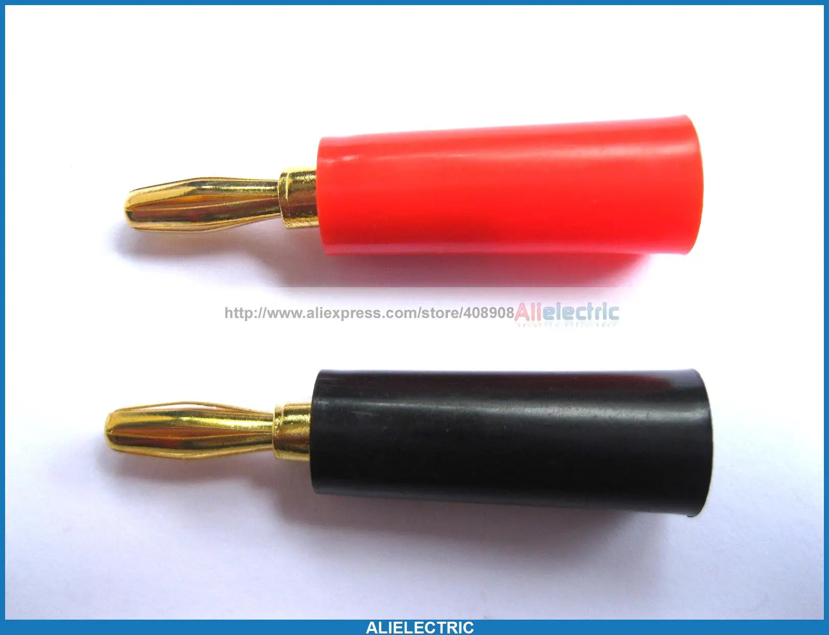 

100 Pcs Banana Plug Gold Plated Red Black 47mm Type with 2 Screw