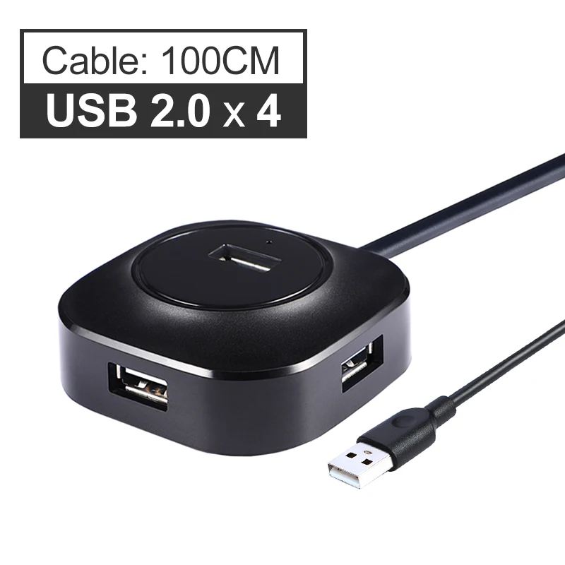 Usb-хаб USB 3,0 концентратор 2,0 Мульти USB разветвитель адаптер 4 Порты Скорость мини несколько 3 хаб usb3.0 хаб порт USB-концентратор Эспандер для ПК - Цвет: USB 2.0 Cable 100cm