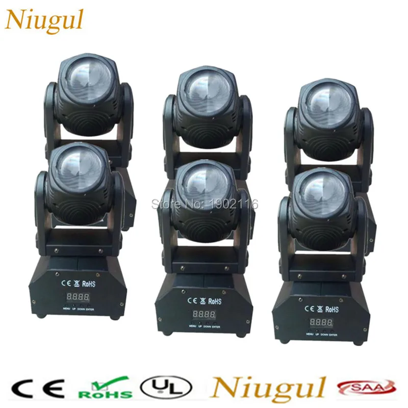 

6pcs/lot Mini 10W LED Beam Moving Head Light /High Power With Professional RGBW DMX Stage Light/ Party Disco DJ Lights/LED Beam