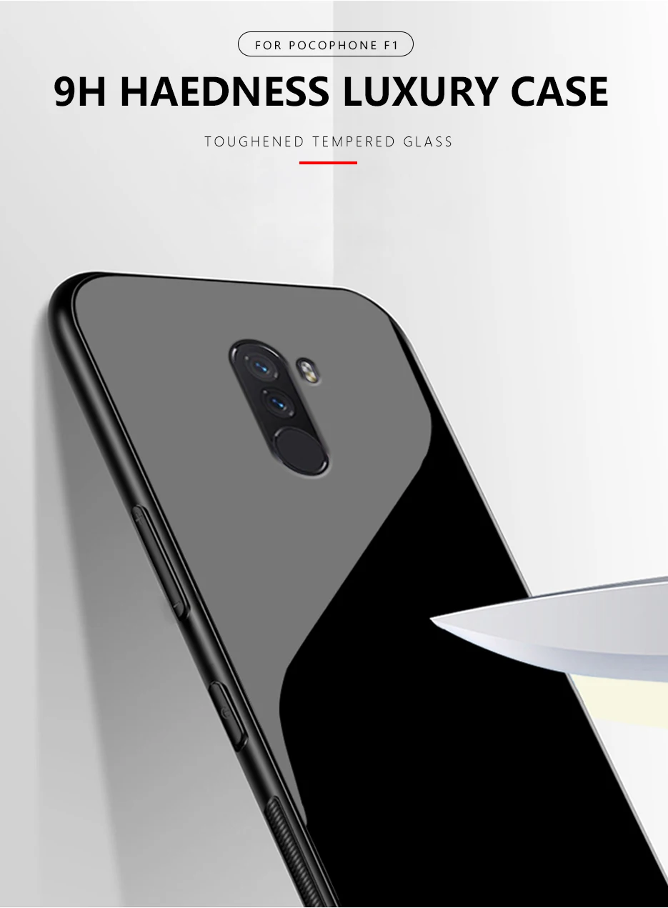 Чехол для телефона, стеклянная крышка, силиконовый бампер для Xiaomi Pocophone F1 Poco PocophoneF1 PocoF1 6 64/128 GB Xiomi, защитный маленький чехол